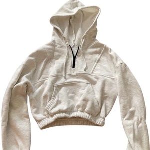 Heather White Cropped Sweatshirt